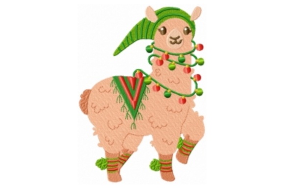 Adorable Christmas Llama with Hat for Festive Projects