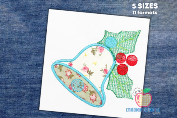 Blue Colored Christmas Bell Applique Review