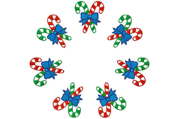 Candy Sticks in Circle: A Charming Embroidery Design