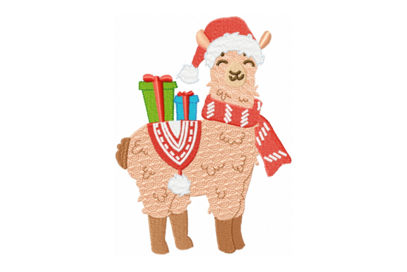 Christmas Llama with Presents: A Charming Design