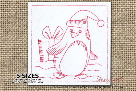 Christmas Penguin Redwork: A Designer’s Review