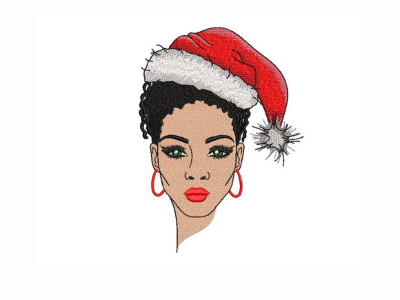 Festive Elegance: Christmas Woman Embroidery Design