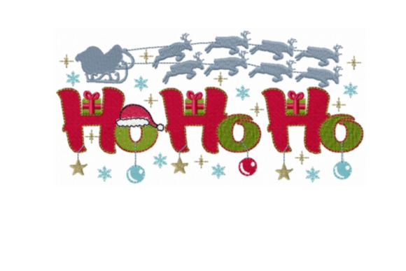 Ho Ho Ho: A Joyful Christmas Embroidery Design