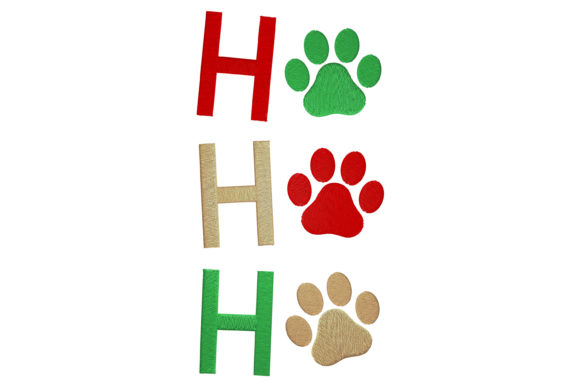 Ho Ho Paws: A Charming Embroidery Design for Gifts