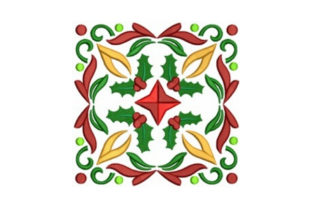 Holly Quilt Block: Festive Embroidery for Gifts