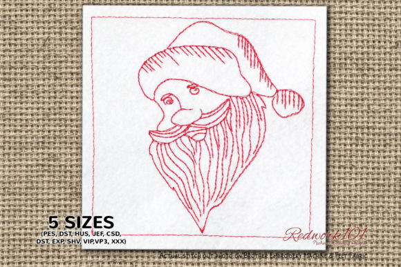 Santaclaus Face Bluework: A Festive Embroidery Delight