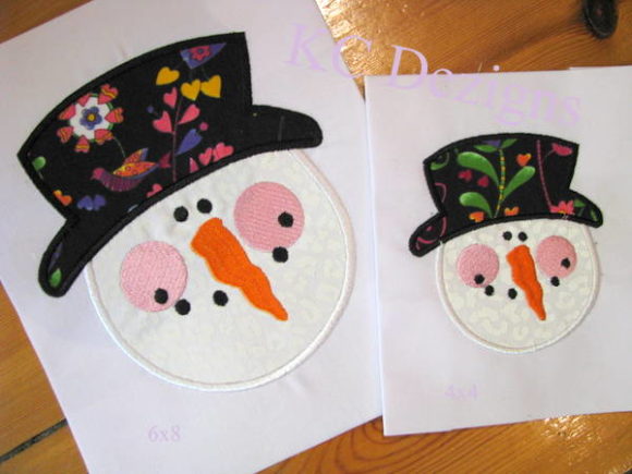 Snowman Face with Top Hat Applique Review